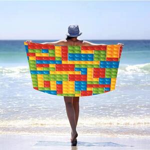 Šareni ručnik za plažu s motivom LEGO kockica 100 x 180 cm