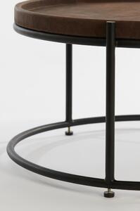 Smeđi kožni okrugli stolići u setu od 2 kom ø 79 cm Jairo - Light & Living