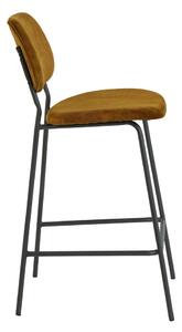 Baršunasta barska stolica u boji senfa 92 cm Emma - Light & Living