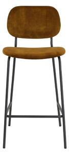 Baršunasta barska stolica u boji senfa 92 cm Emma - Light & Living