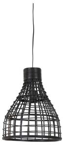 Crna stropna svjetiljka sa sjenilom od ratana ø 34 cm Puerto - Light & Living