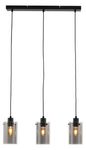 Crna stropna svjetiljka sa staklenim sjenilom 65x12 cm Vancouver - Light & Living