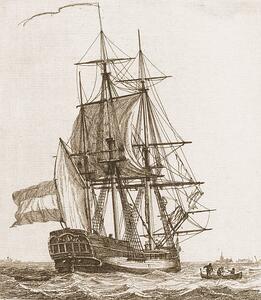 Ilustracija Engraving of a sailing ship, rdj5150