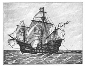 Ilustracija Sea Ship Santa María of Christopher, mikroman6