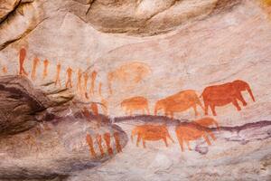 Ilustracija San Bushmen art in Cederberg, South Africa, David Clapp