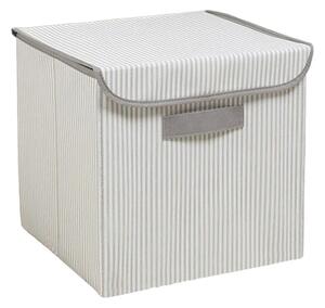 Siva tekstilna kutija za pohranu s poklopcem 30x30x30 cm – Mioli Decor