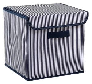 Plava tekstilna kutija za pohranu s poklopcem 30x30x30 cm – Mioli Decor