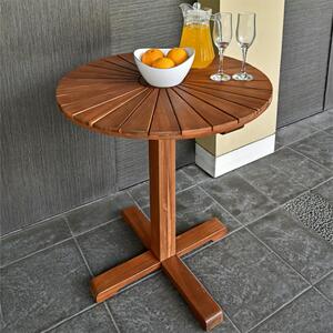 Okrugli vrtni stol od masivnog drva akacije - 70 cm
