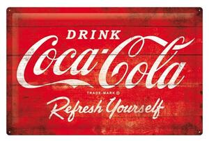 Metalni znak Coca-Cola - Logo Red Refresh Yourself