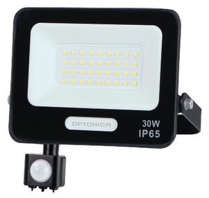 LED REFLEKTOR 10W-50W IP65 CRNI SA SENZOROM - 3000K - 10W