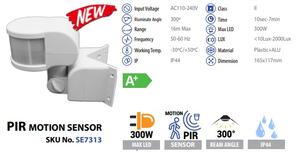 PIR SENZOR POKRETA kutni IP44 300°