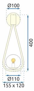 Zidna svjetiljka Staklena kugla Zlatna APP603-1W