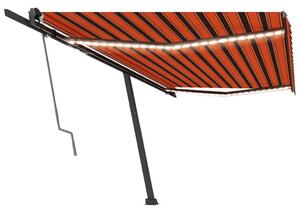 VidaXL Automatska tenda sa senzorom LED 500x350 cm narančasto-smeđa