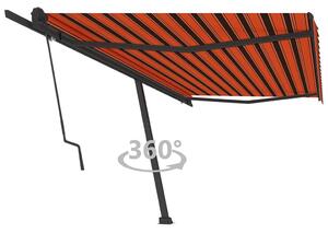 VidaXL Samostojeća automatska tenda 500 x 350 cm narančasto-smeđa