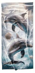 Brzoprosušujući plažni ručnik DOLPHINS plava 70 x 140 cm, 100% mikrovlakana