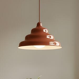 ALDEX Viseća lampa Fala, crvena, Ø 23 cm, staklo, prigušiva, Crvena, Dnevni boravak/blagovaonica, Metal