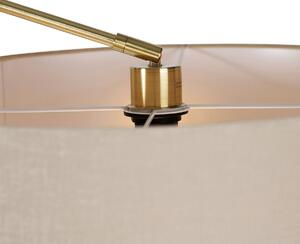 Podna lampa zlatna sa svjetlosmeđim sjenilom 50 cm podesiva - Editor