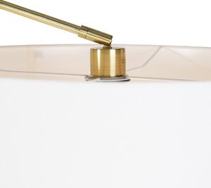 Moderna podna svjetiljka zlatna s bijelim sjenilom 50 cm podesivim - Editor