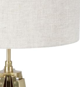 Podna lampa od mesinga sa sjenilom svijetlo siva 50 cm tronožac - Cortin