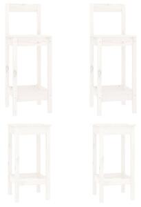 VidaXL 4-dijelni set barskih stolica bijeli od masivne borovine