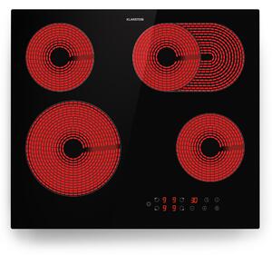 Klarstein Virtuosa 4, ploča za kuhanje, 60 cm, 6500 W, dvije zone, Pluszone, timer, staklokeramika