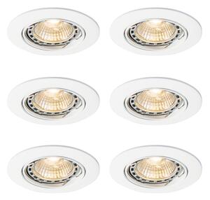 Set od 6 modernih ugradbenih reflektora bijeli nagibni GU10 50mm - Edu