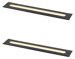 Set od 2 moderne podne svjetiljke crne 50 cm uklj. LED IP65 - Eline