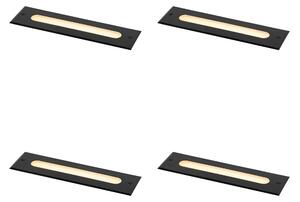 Set od 4 moderne podne svjetiljke crne 30 cm uklj. LED IP65 - Eline