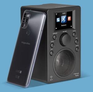 Wifi bt internet radio usb lcd 2.4" 25.000 stanica budilica