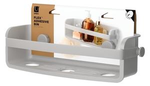 Siva samoljepljiva kupaonska polica od reciklirane plastike Flex Adhesive – Umbra