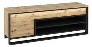 TV stol Fresno G106Crna, Artisan hrast, 155x55x41cm