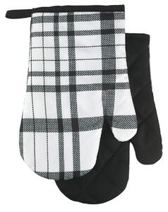 Set od 2 kuhinjskih rukavica s magnetom CHECKS, bijelo-crna