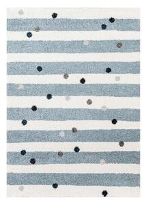 Bijelo-plavi antialergijski dječji tepih 170x120 cm Stripes nad Dots - Yellow Tipi