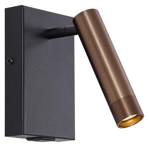 Moderna zidna svjetiljka crna s tamnom broncom podesiva s USB-C - Croft