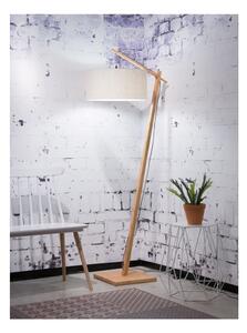 Podna svjetiljka sa svijetlobež sjenilom i Good & Mojo Andes konstrukcijom od bambusa
