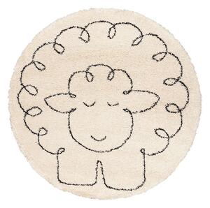 Bež antialergijski dječji tepih ø 160 cm Fluffy Sheep - Yellow Tipi