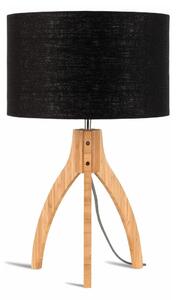 Stolna lampa s crnim sjenilom i Good & Mojo Annapurna konstrukcijom od bambusa
