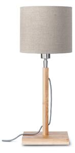 Stolna lampa s bež sjenilom i Good & Mojo Fuji konstrukcijom od bambusa