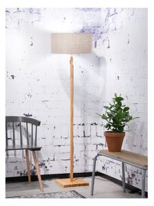 Podna svjetiljka s bež sjenilom i Good & Mojo Fuji konstrukcijom od bambusa