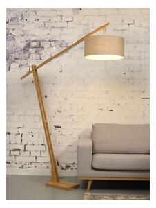 Podna svjetiljka s bež sjenilom i Good & Mojo Montblanc konstrukcijom od bambusa