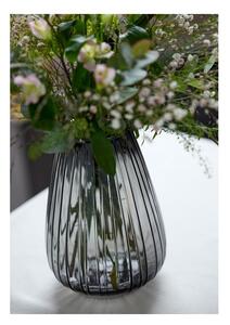 Siva staklena vaza Bitz Kusintha, visina 22 cm