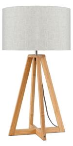Stolna lampa sa svjetlom bež abažurom i strukturom od bambusa Good & Mojo Everest