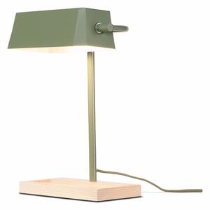 Zeleno-siva stolna lampa s elementima od jasenovog drveta - it's about RoMi Cambridge