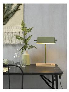 Zeleno-siva stolna lampa s elementima od jasenovog drveta - it's about RoMi Cambridge