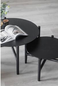 Crni pomoćni stolić od hrastovine Rowico Holton, ø 80 cm