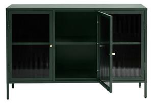 Zelena metalna vitrina Unique Furniture Bronco, visina 85 cm
