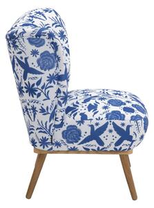 Plavo-bijela cvjetna fotelja Max Winzer Jack