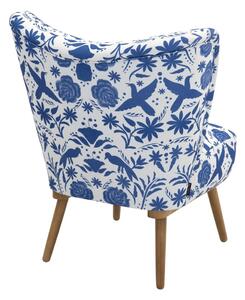 Plavo-bijela cvjetna fotelja Max Winzer Jack