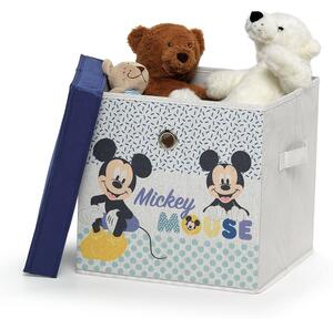 Dječja tekstilna kutija za pohranu s poklopcem Domopak Disney Mickey, 30 x 30 x 30 cm