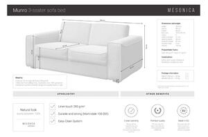 Sivi kauč na razvlačenje MESONICA Munro, 224 cm